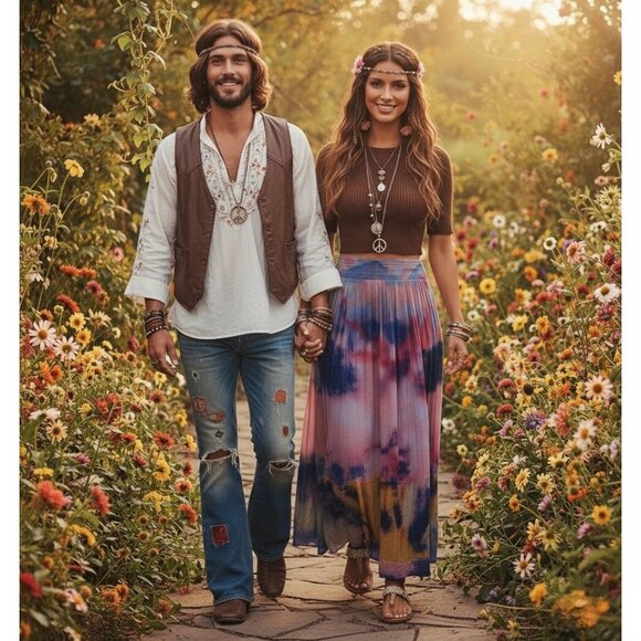 RARE VTG Free People Tie Dye Gauzy Maxi Skirt M | Boho Luxe Whimsigoth Festival - Picture 15 of 16